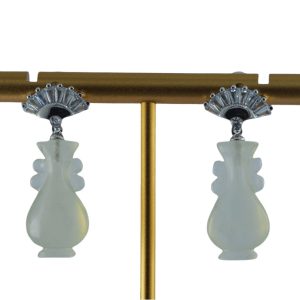 银色扇子形如意瓶耳钉