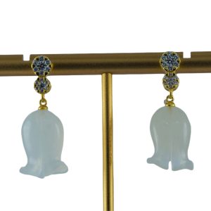 金色葫芦形铃兰花耳钉