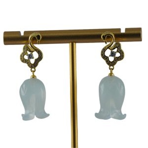 金色天鹅形铃兰花耳钉