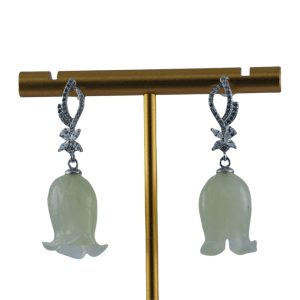 银色花苞形铃兰花耳钉