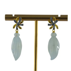 金色枫叶形大玉兰花耳钉