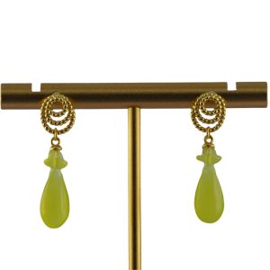 金色圆圈绳平安瓶耳钉