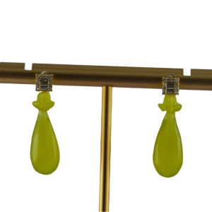 金色方形钻平安瓶耳钉