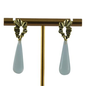 金色圆环形锥形水滴耳钉