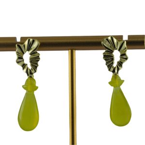 金色圆环形平安瓶耳钉