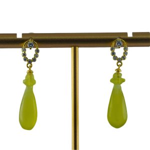 金色银圈形平安瓶耳钉