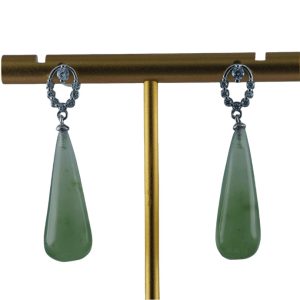 银色银圈形锥形水滴耳钉