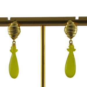 金色线锤形平安瓶耳钉