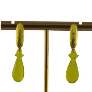 金色长椭圆形平安瓶耳钉