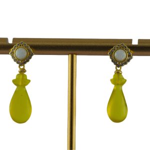 金色正方形平安瓶耳钉