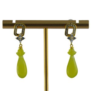 金色方形环平安瓶耳钉