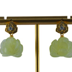 金色三层三瓣花形小牡丹花耳钉