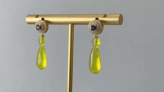 金色圆圈坛平安瓶耳钉 - 图片 4