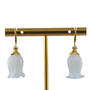 金色伞帽形铃兰花耳钉