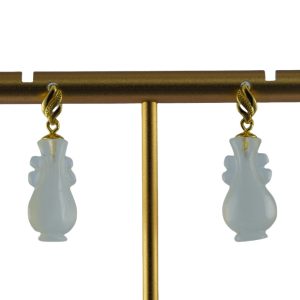 金色飘带形如意瓶耳钉