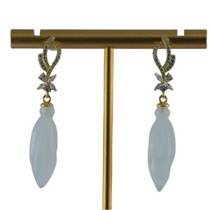 银色花苞形平安瓶耳钉