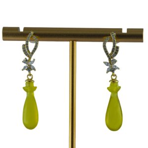 金色花苞形平安瓶耳钉