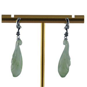 银色双节形玉兰花耳钉