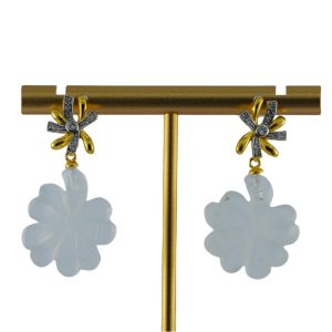 金色枫叶形桃心耳钉