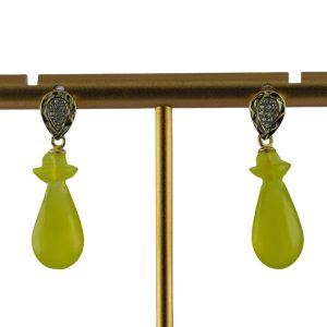 金色水滴形平安瓶耳钉