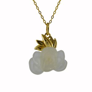 金色火焰形小牡丹花吊坠