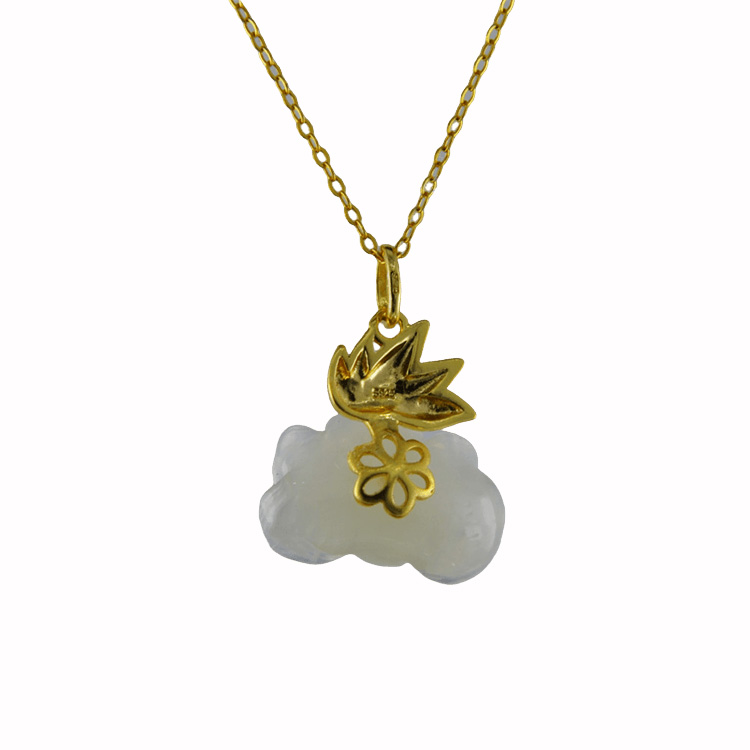 金色火焰形小牡丹花吊坠 - 图片 3