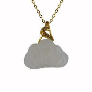 金色丝带形小牡丹花吊坠