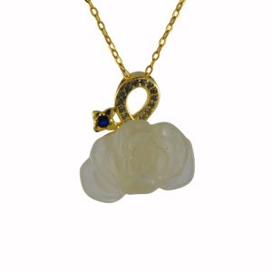 金色丝带结形小牡丹花吊坠