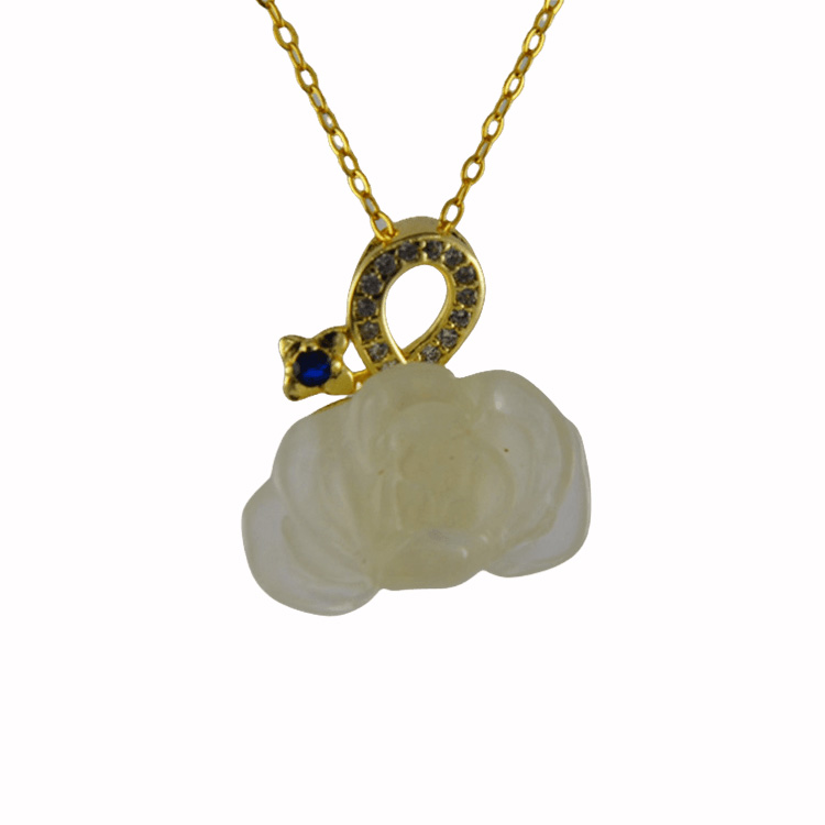 金色丝带结形小牡丹花吊坠