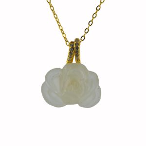 金色双吊钩小牡丹花吊坠