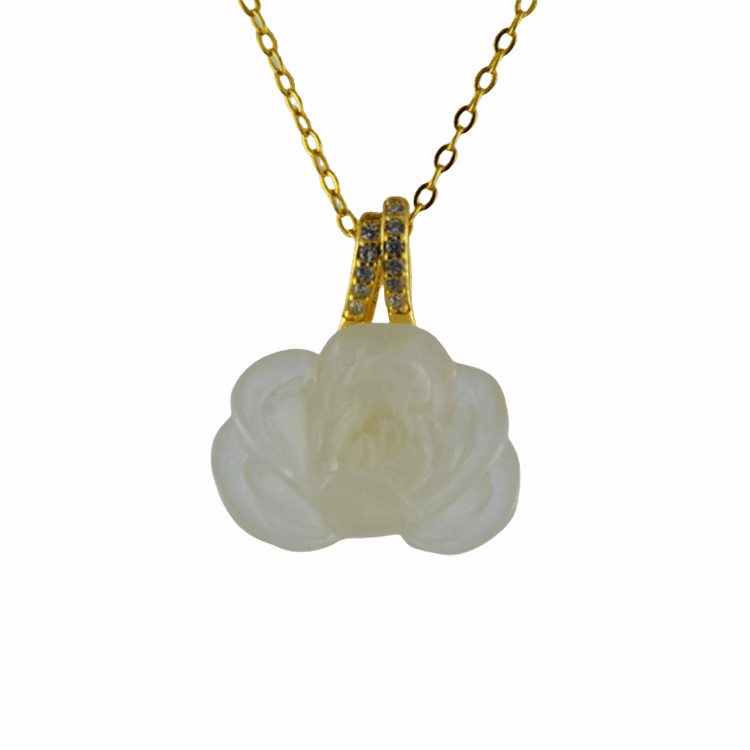 金色双吊钩小牡丹花吊坠