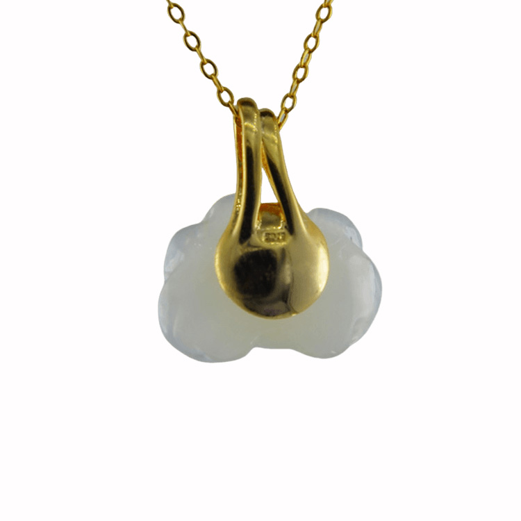 金色双吊钩小牡丹花吊坠 - 图片 3