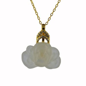 金色皇冠形小牡丹花吊坠