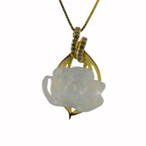 金色双吊钩小牡丹花吊坠